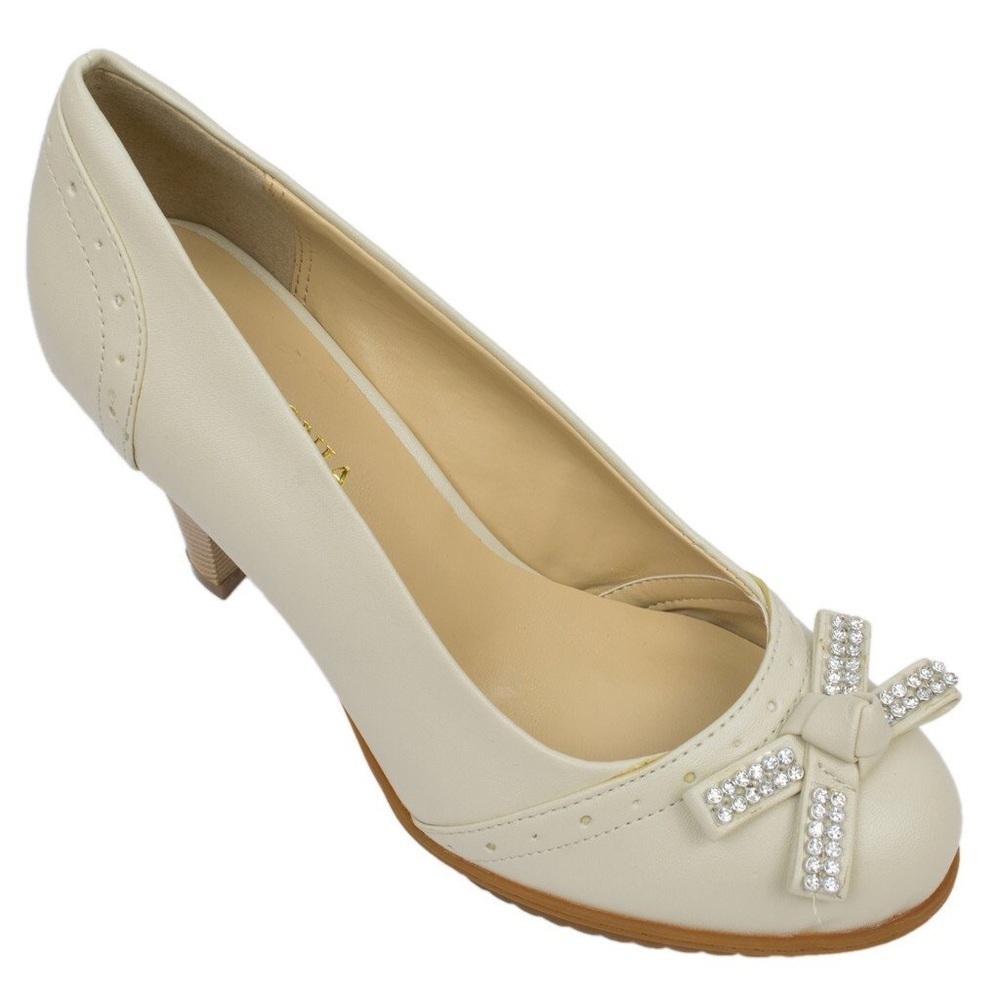 Lasonia Beige Slip-On Heels